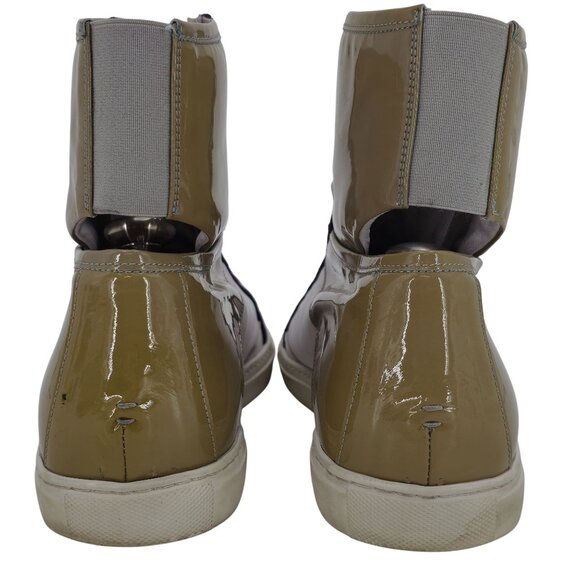 Alessandro Dell'Acqua Mens 9.5 White Tan Purple Patent Leather Fashion Sneakers - Picture 5 of 12